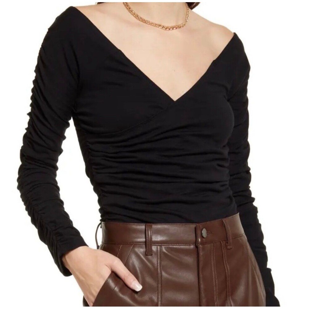 Open edit size small off shoulder wrap ruched top NWT